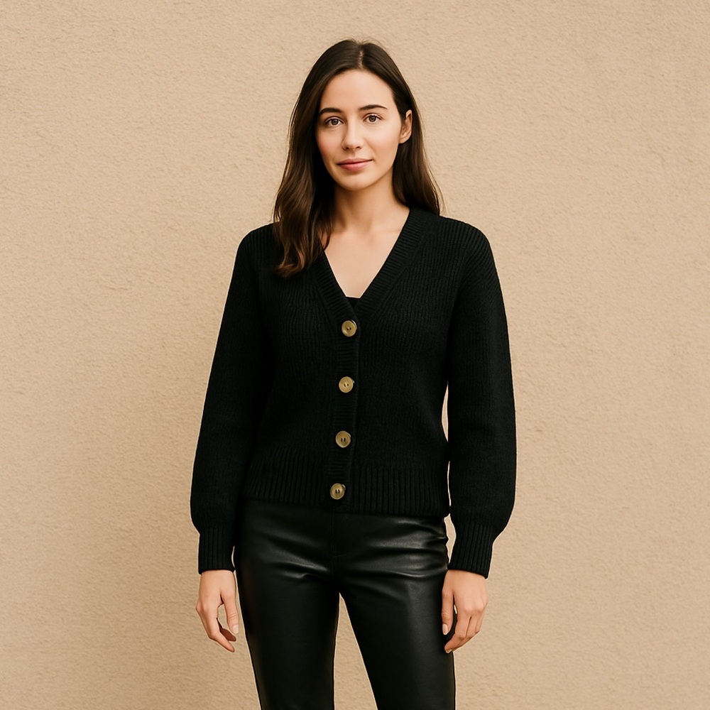 Black Button-Up Cardigan Size Large